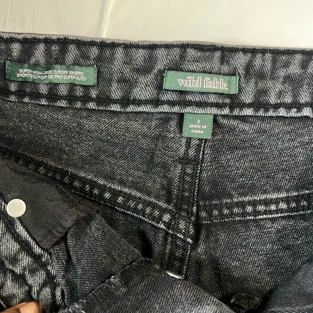 Wild Fable Distressed Black Denim Shorts - Picture 6 of 8